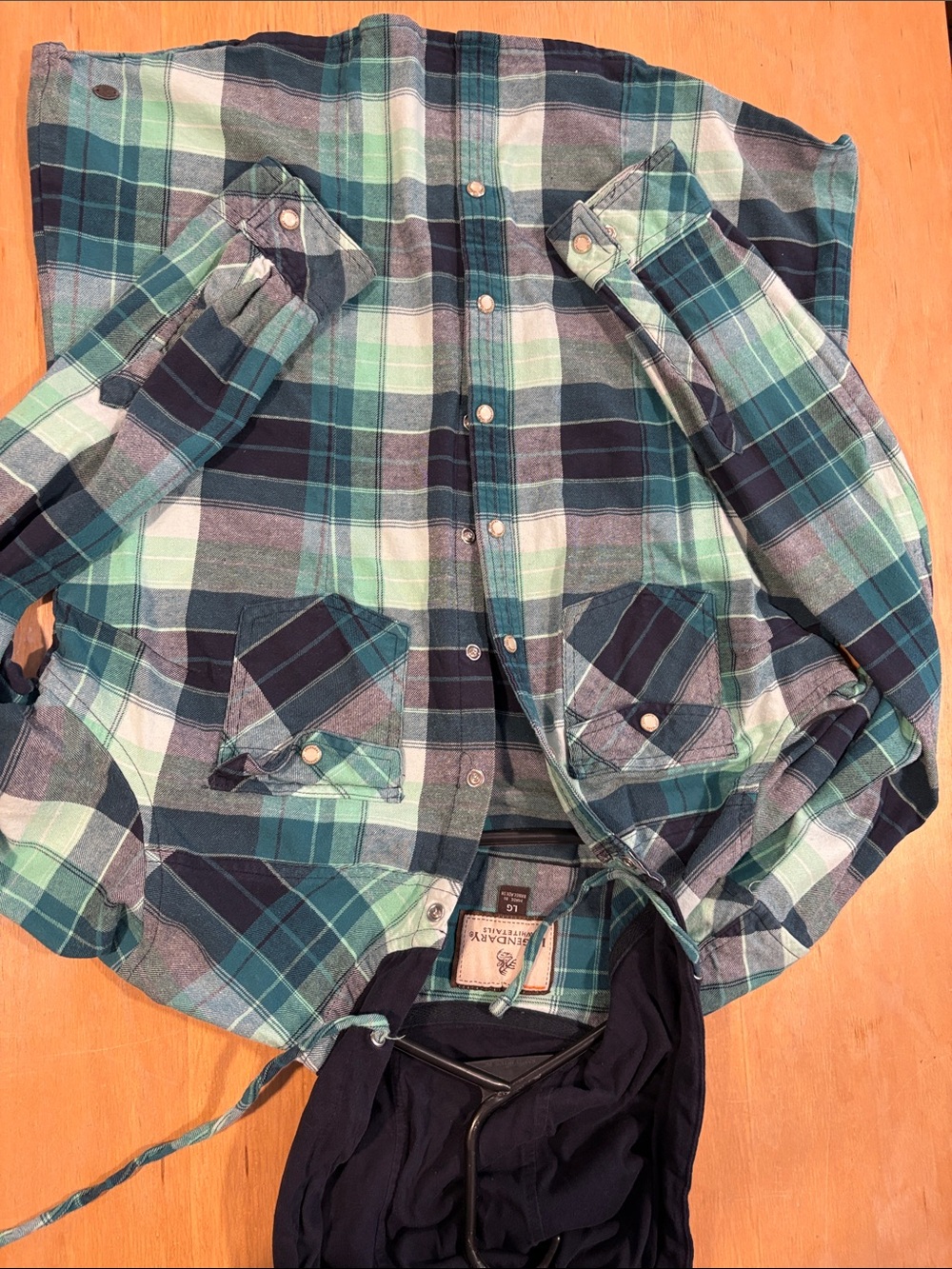 Legendary Whitetails Teal Navy and Mint Plaid Snap close Shirt